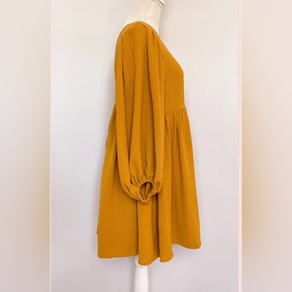 Vici Mustard a. Calin Solid Woven Mini Dress - Picture 8 of 10